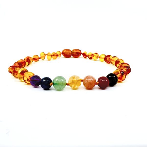 Polished Honey Amber Chakra Bracelet Baroque Bead Baltic Ambers Masters