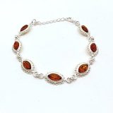 Amber Bracelet - Cognac in 925 Silver