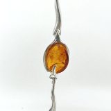 Cognac Amber and Sterling Silver Bracelet