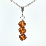 Amber Pendant - Honey in 925 Silver
