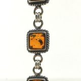 Cognac Amber and Sterling Silver Bracelet