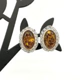 Amber Earrings - Honey in 925 Silver