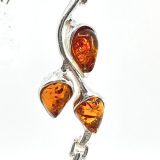 Cognac Amber and Sterling Silver Bracelet