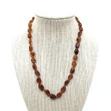 Cognac Amber Necklace Polished Beans 45cm