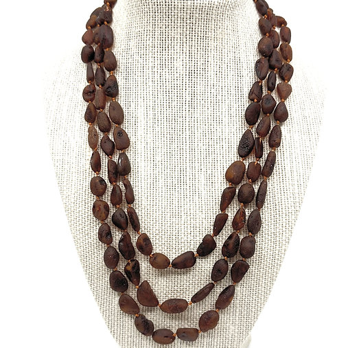 Amber Necklace - Cognac - Raw Beans 