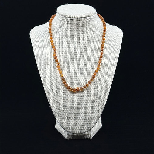 Cognac Amber Necklace Raw Beads 45cm