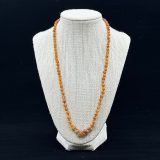 Cognac Amber Necklace Raw Beads 55cm