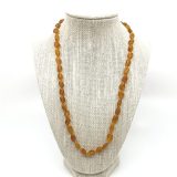 Honey Amber Necklace Raw Beans 55cm