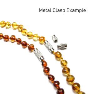 Amber necklace metal clasp