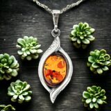 Amber Pendant in 925 Silver