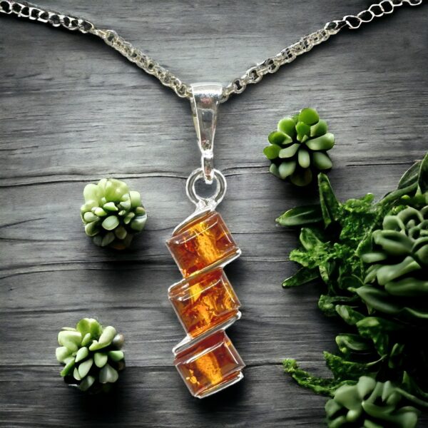 Amber Pendant in 925 Silver