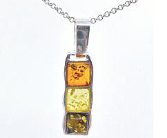 Amber and Sterling Silver Pendant