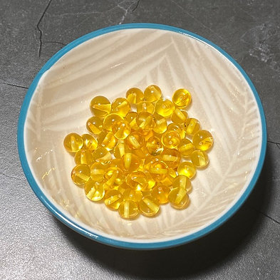 Amber Beads Lemon Loose in a bowl