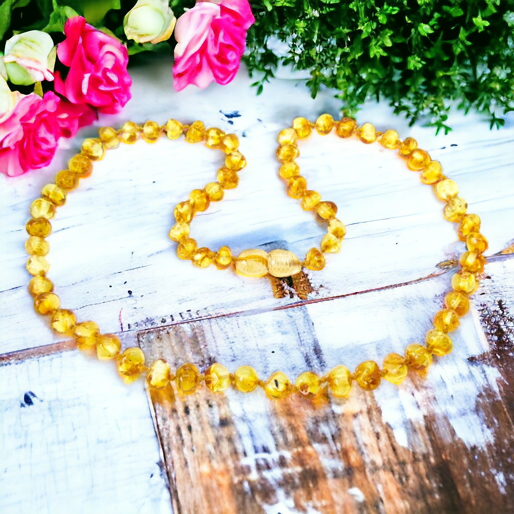 Yellow sales amber beads