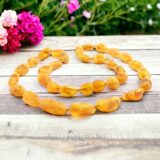 Amber Necklace Honey Raw Bean