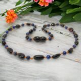 Amber Teething Necklace Black Bean