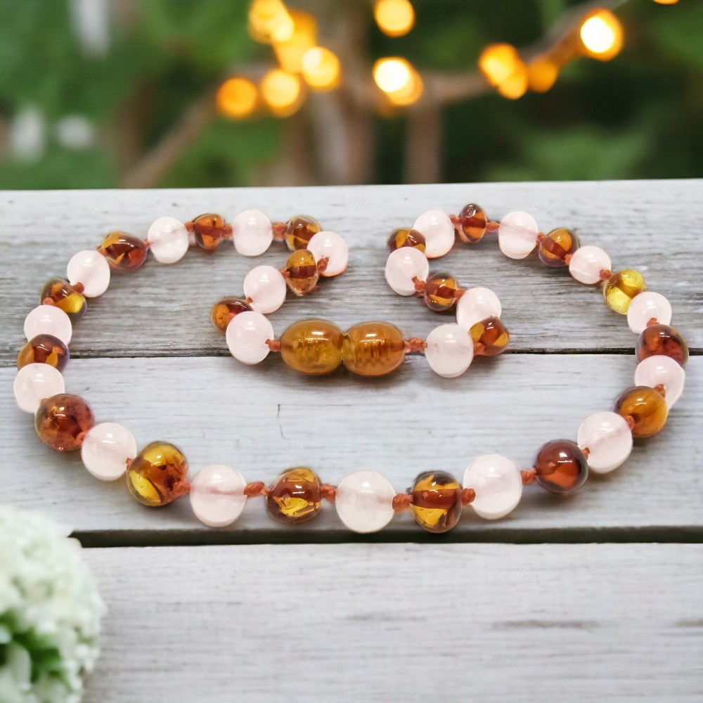Baltic Amber Teething Necklace for Babies, Honey Color, Polished – Amber  Guru
