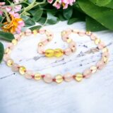 Amber Teething Necklace Rose Lemon