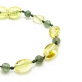 Amber Teething Bracelet – Aventurine/Lemon - Polished Bean