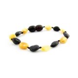 Amber Bracelet Black and Milky Beans