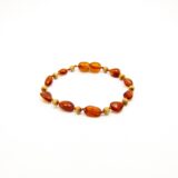 Amber Teething Bracelet – Cognac Polished Bean Wood