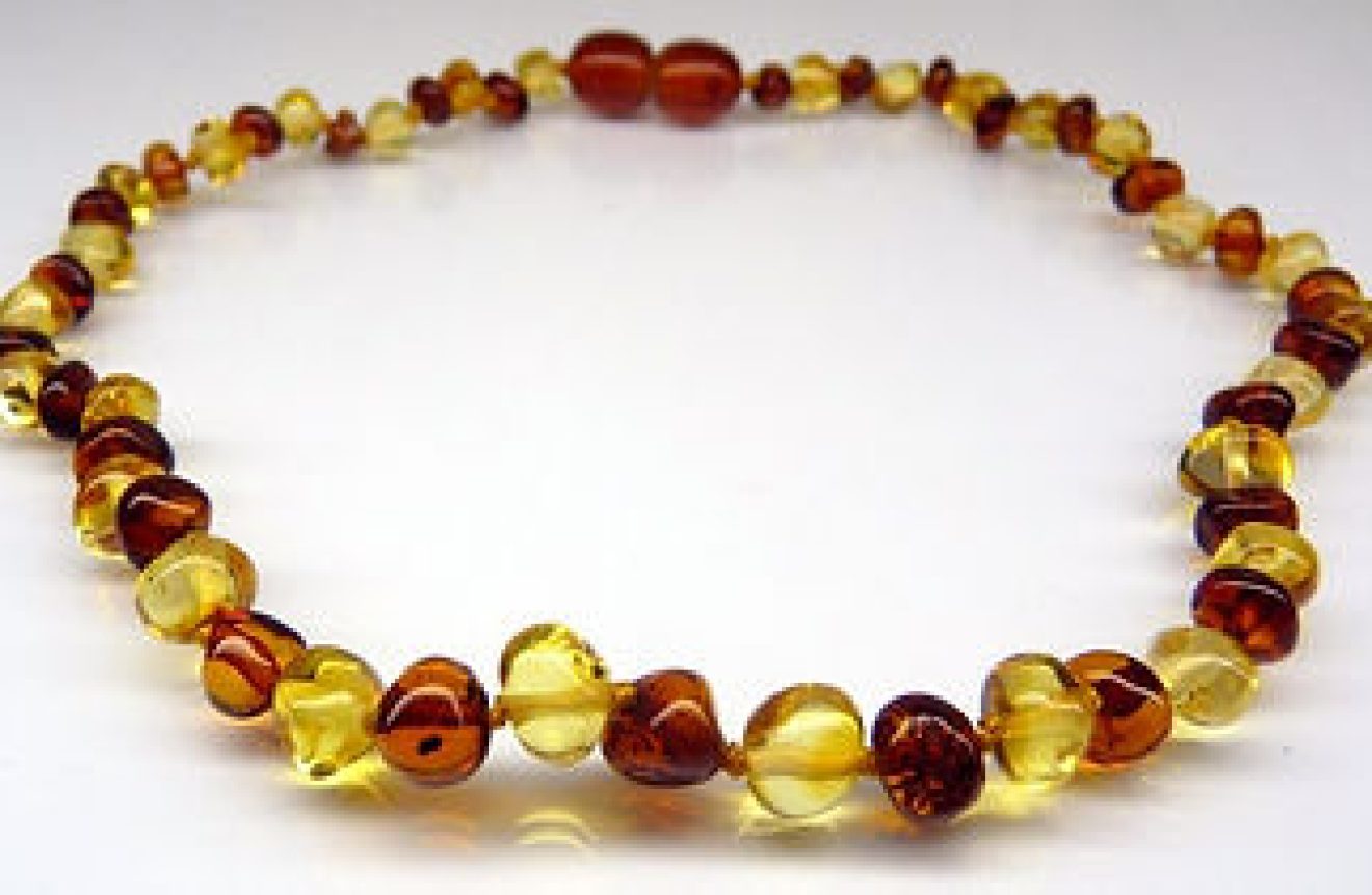 Amber Teething Necklace in Congnac and Honey beads